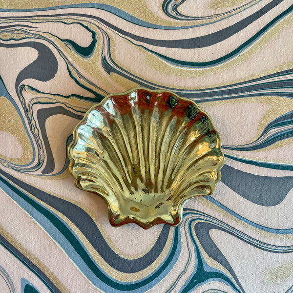 Brass Scallop Shell Trinket Dish The Jungle Emporium