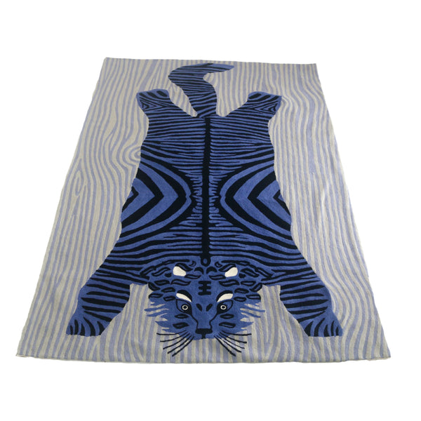 Bengal Tiger Carpet ~ Blue & White Stripe - The Jungle Emporium