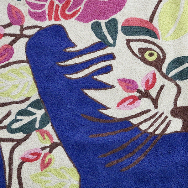 Bengal Tiger Carpet ~ Floral Blue - The Jungle Emporium