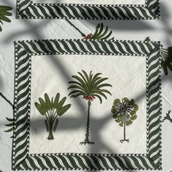 The Palm Block-Print Placemat Set of four - The Jungle Emporium