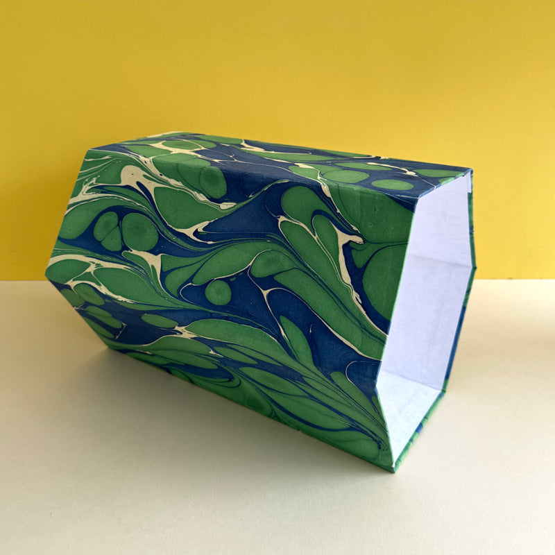Marbled Handmade Paper Bin ~ various colours