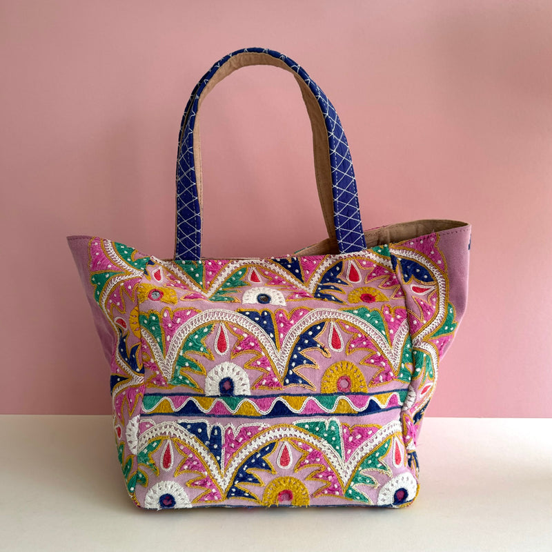 Unique tote bag made out of vintage Indian fabric ~ various designs