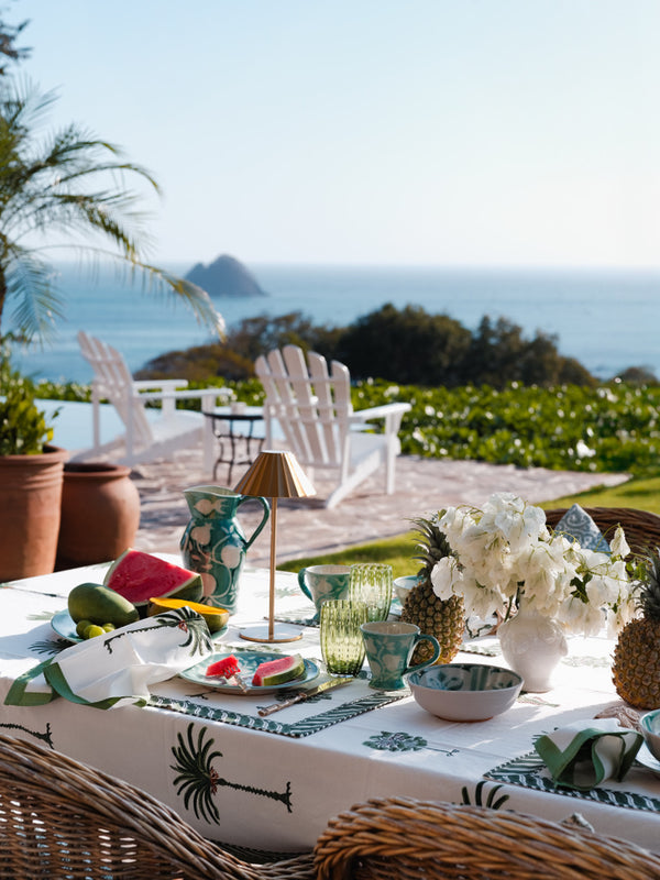 The Palm Block-Print Tablecloth