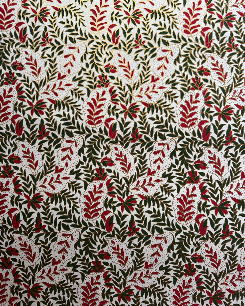 Block-printed Christmas Wrapping Paper ~ Set of 3 sheets