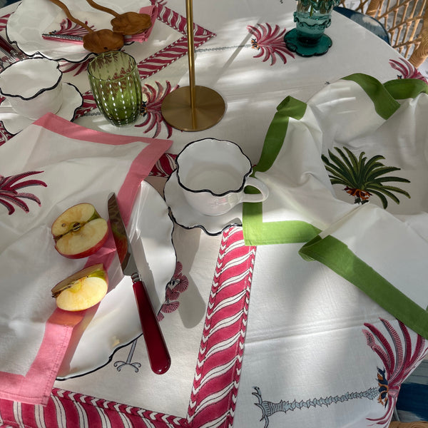 The Palm Block-Print Napkin Set - The Jungle Emporium