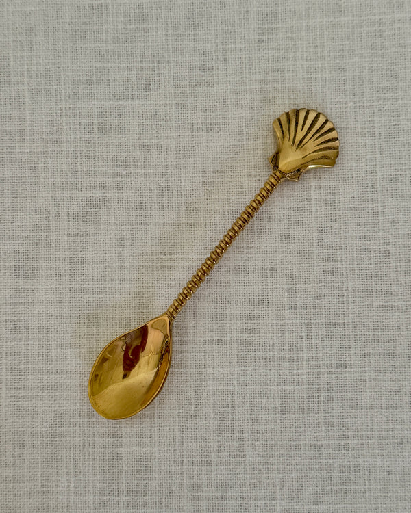 Brass Shell Sugar Spoon