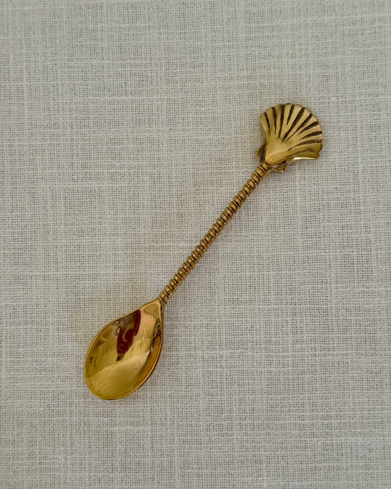 Brass Shell Sugar Spoon
