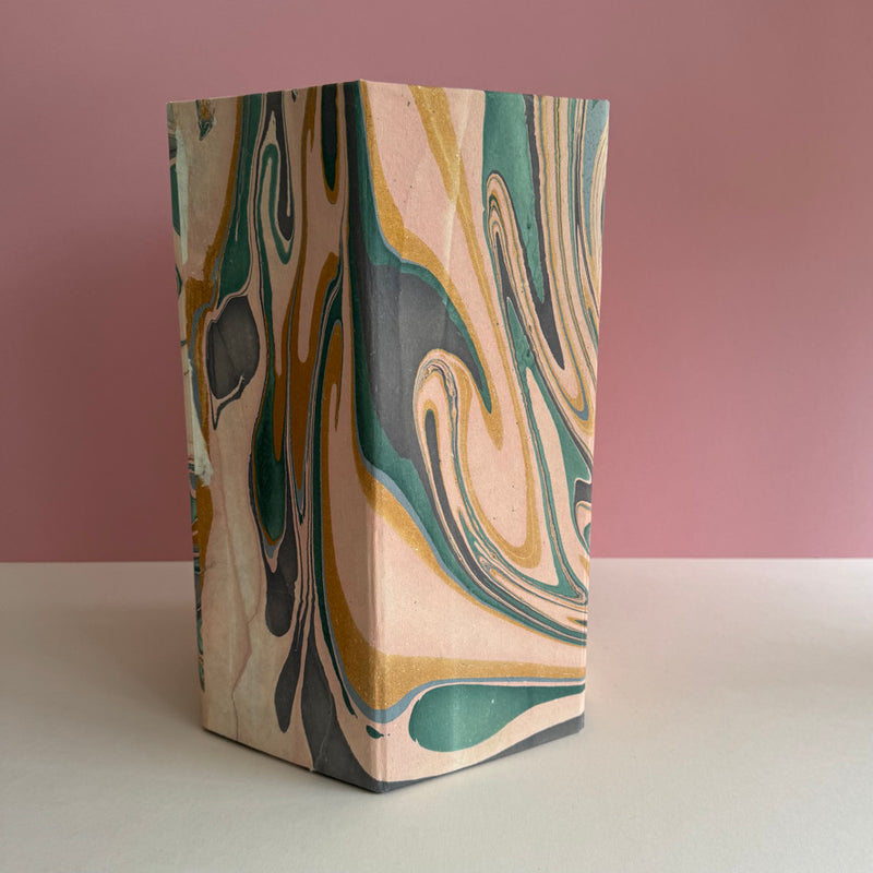 Marbled Handmade Paper Bin ~ various colours