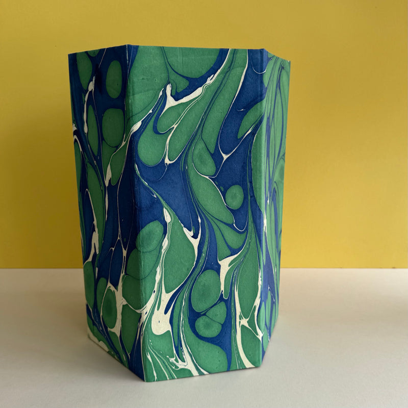 Marbled Handmade Paper Bin ~ various colours
