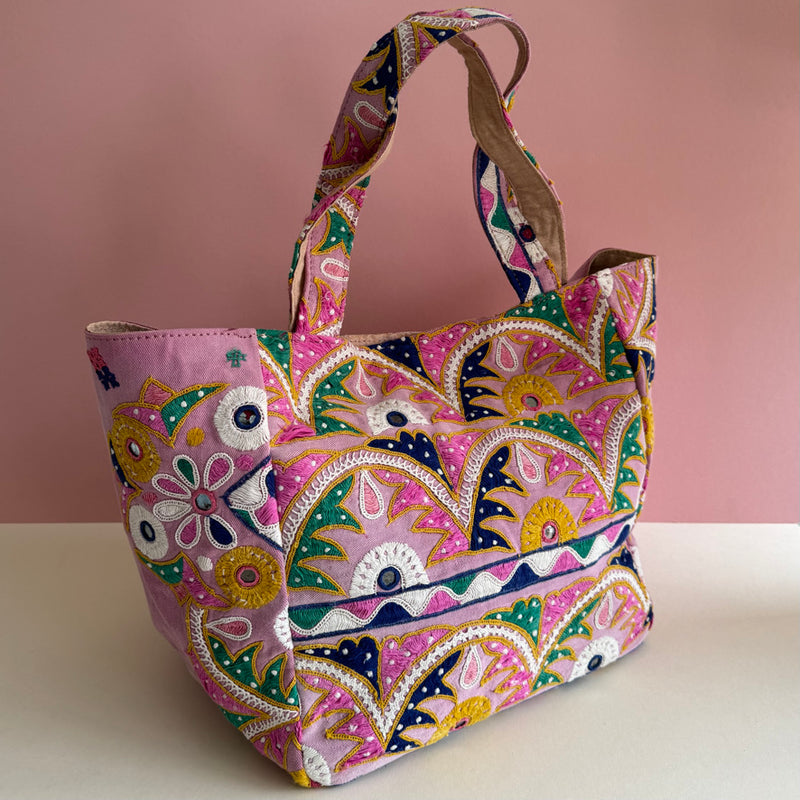 Unique tote bag made out of vintage Indian fabric ~ various designs