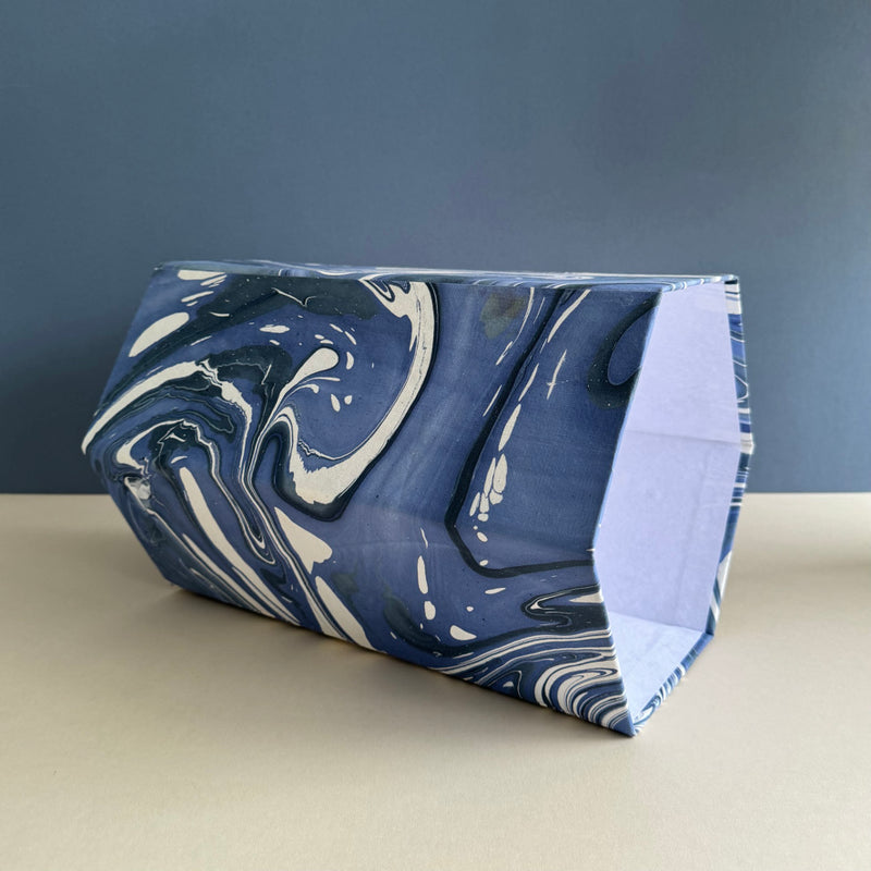Marbled Handmade Paper Bin ~ various colours