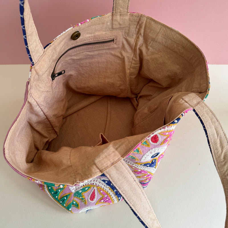 Unique tote bag made out of vintage Indian fabric ~ various designs