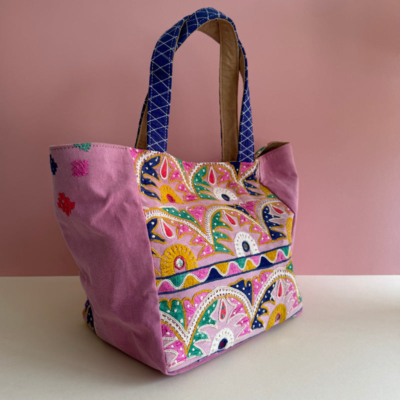 Unique tote bag made out of vintage Indian fabric ~ various designs
