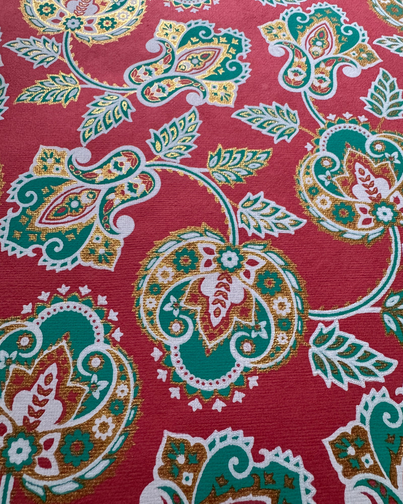 Block-printed Christmas Wrapping Paper ~ Set of 3 sheets