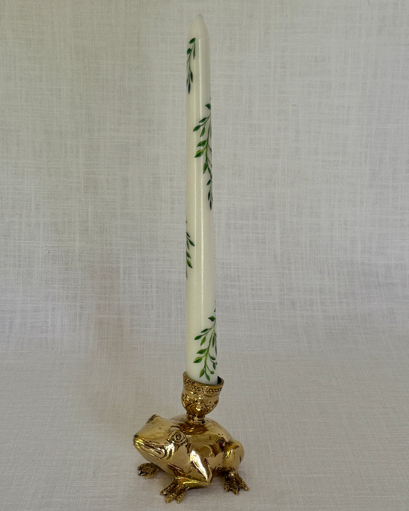 Tapered Leaf Garland Candles ~ set of two