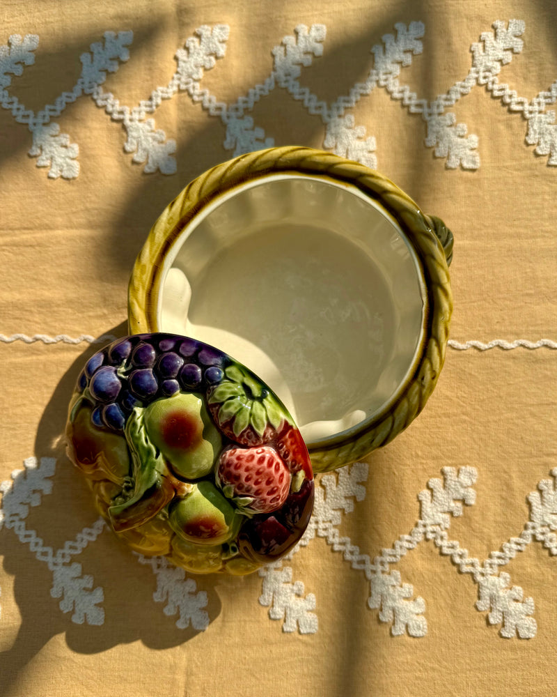 Vintage French Sarreguemines Ceramic Terrine