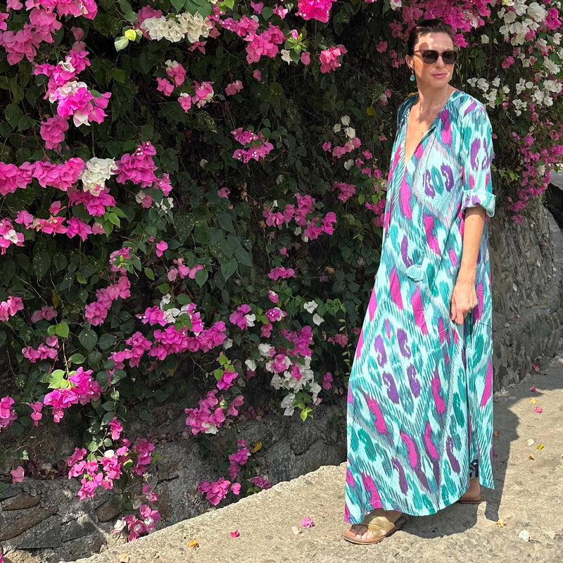 The Anthea Ikat Kaftan ~ various colours - The Jungle Emporium