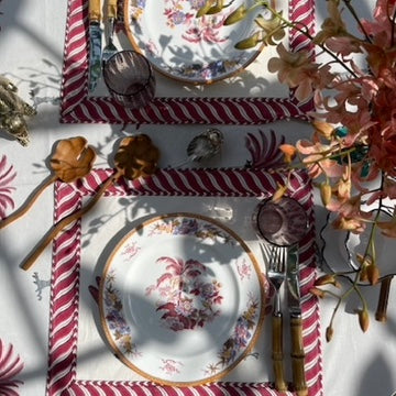 The Palm Block-Print Placemat Set of four ~ various colours