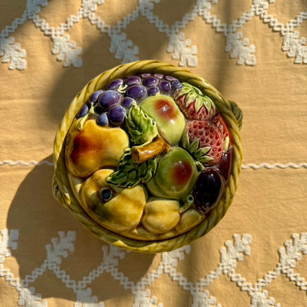 Vintage French Sarreguemines Ceramic Terrine