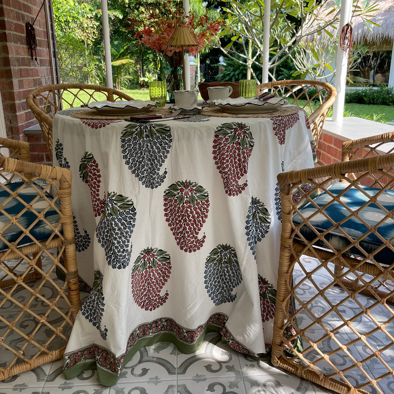 Paisley Mughal Block-Print Tablecloth
