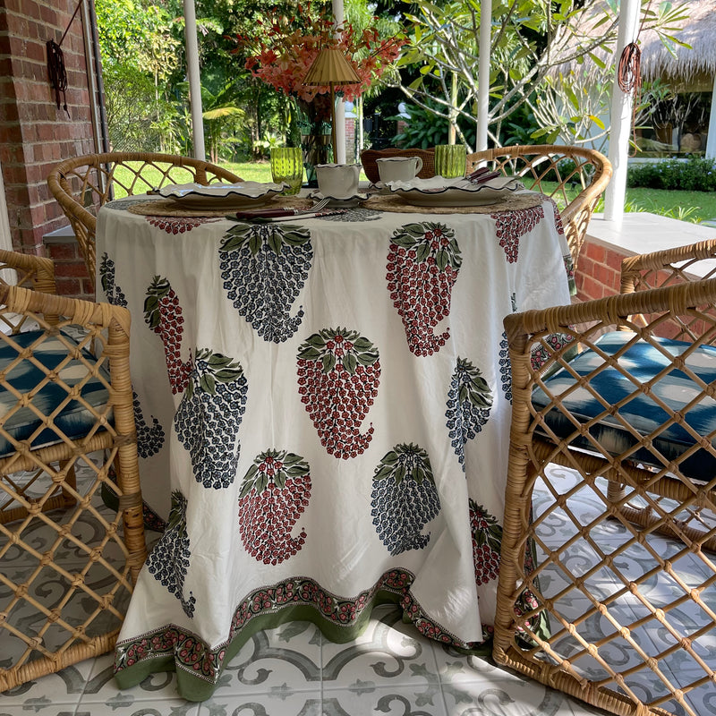 Paisley Mughal Block-Print Tablecloth - The Jungle Emporium