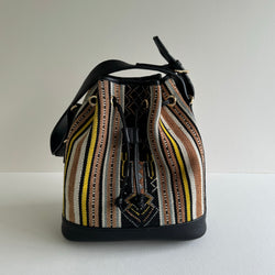 The Flores Bucket Bag ~ Black Yellow Ikat