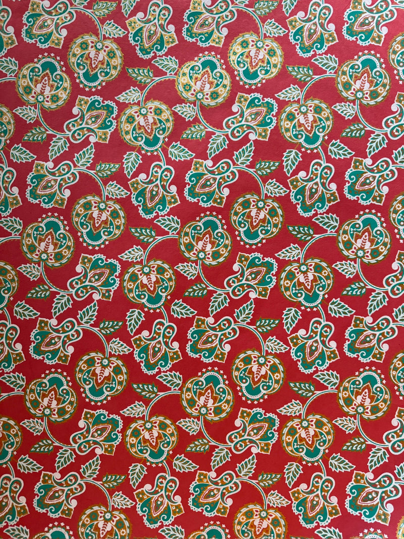 Block-printed Christmas Wrapping Paper ~ Set of 3 sheets