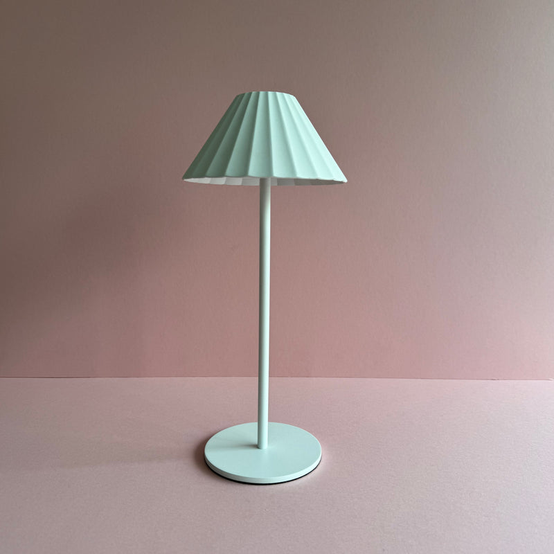 Wireless Pleated Table Lamp ~ Brass