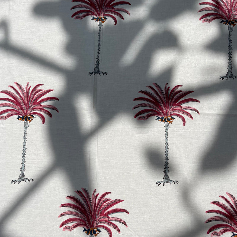 The Palm Block-Print Tablecloth