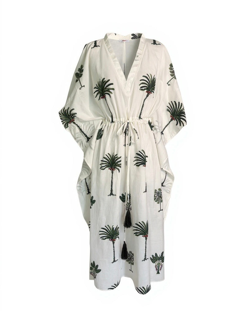 The Palm Block-Print Kaftan