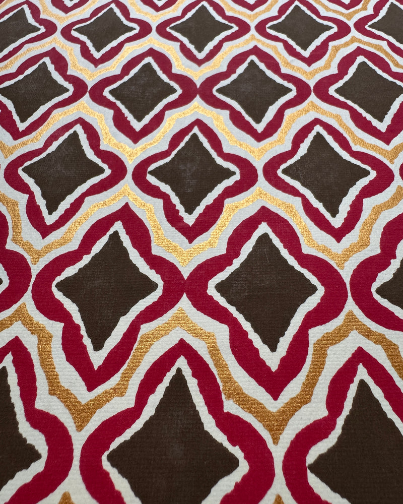 Block-printed Christmas Wrapping Paper ~ Set of 3 sheets