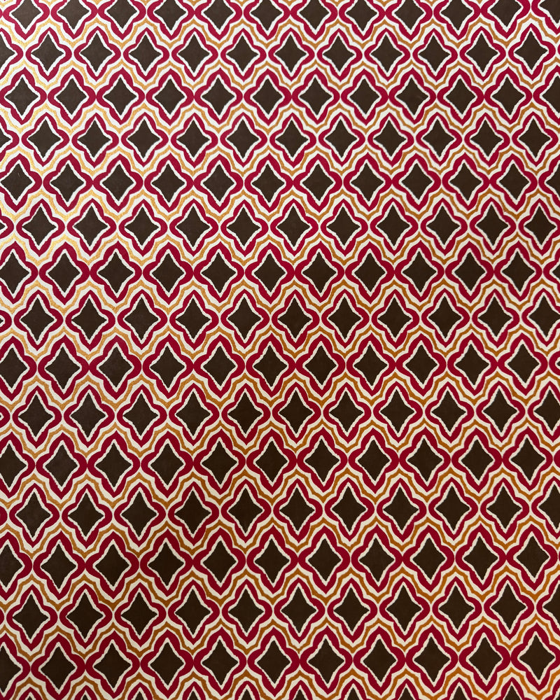 Block-printed Christmas Wrapping Paper ~ Set of 3 sheets