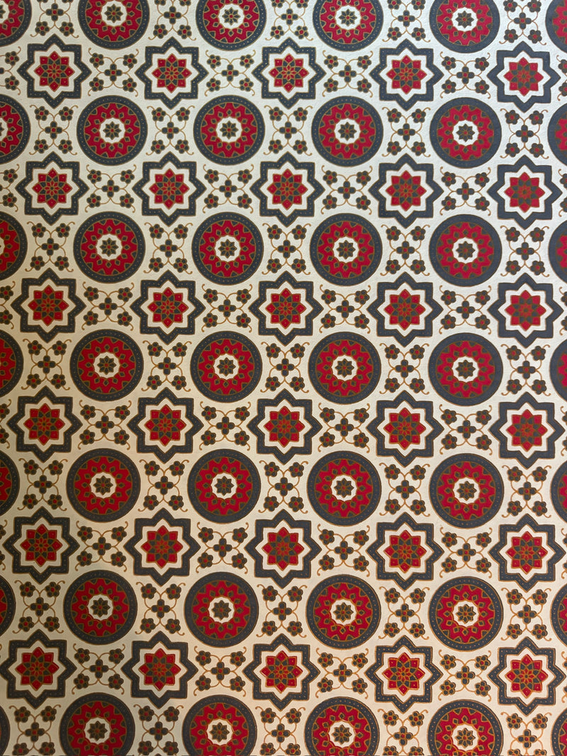 Block-printed Christmas Wrapping Paper ~ Set of 3 sheets