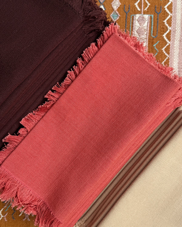 Handwoven fringed cotton napkin ~ various colours