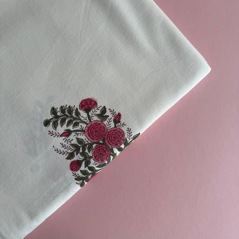 Belantara Block-printed Cotton Canvas Tablecloth ~ Mulberry Red - The Jungle Emporium