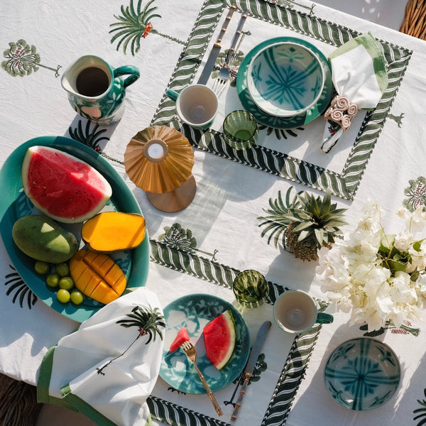 The Palm Block-Print Napkin Set