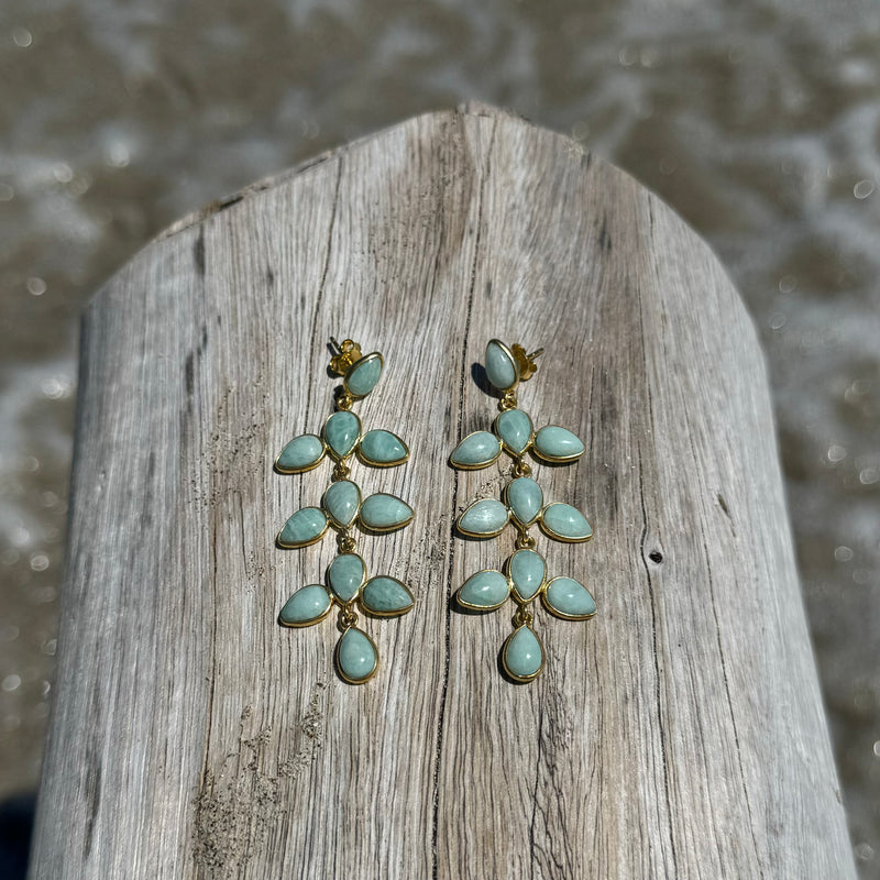 The Heliconia chandelier earrings