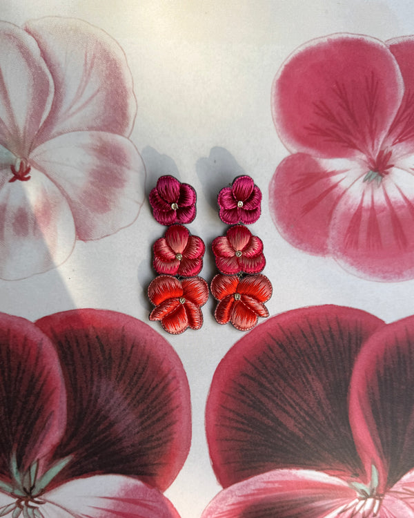 Sophia 203 Pansy Flower Earrings