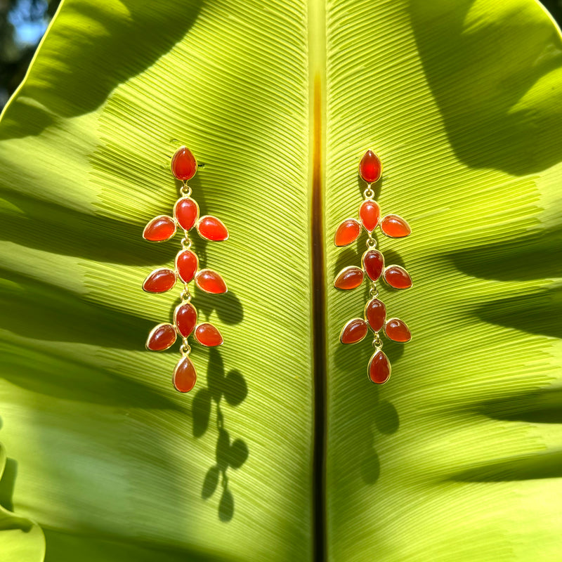 The Heliconia chandelier earrings - The Jungle Emporium