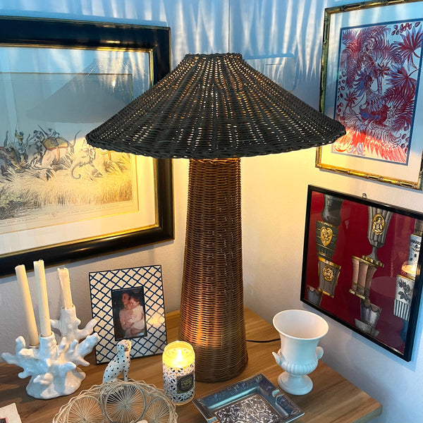 Tall Rattan Table Lamp