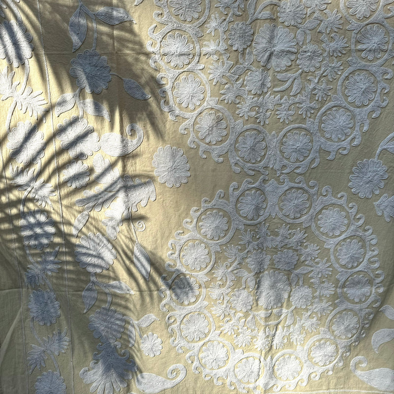 Cotton Suzani ~ natural white