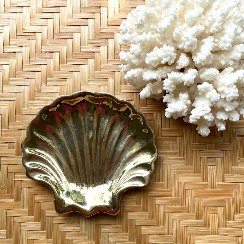 Brass Scallop Shell Trinket Dish - The Jungle Emporium