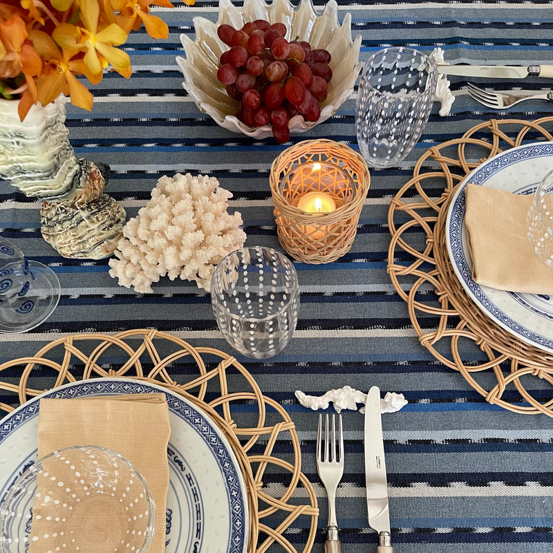 Osmin Handwoven Denim Tablecloth
