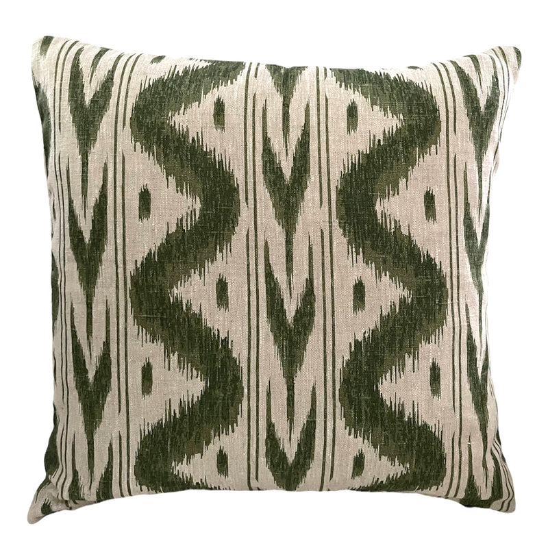 Batavia Ikat linen cushion cover ~ various colours - The Jungle Emporium
