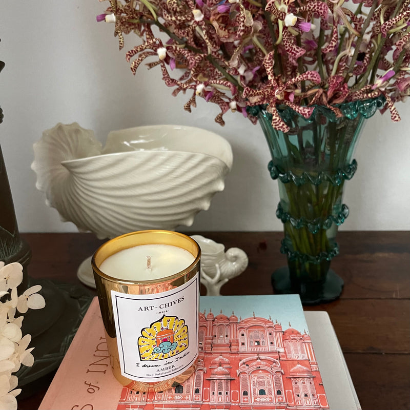 Art Chives Amber Candle ~ Oud, Patchouli, Tobacco