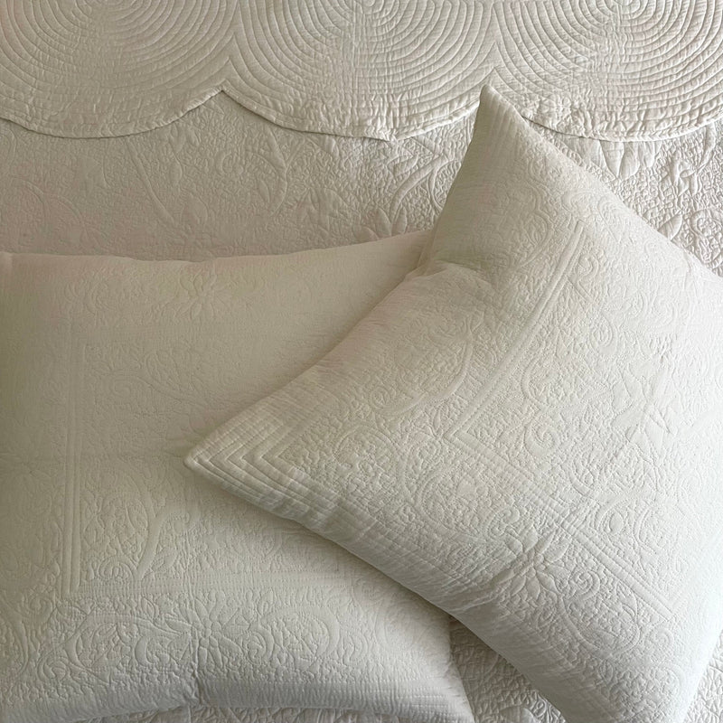 White cushion cover with embroidery