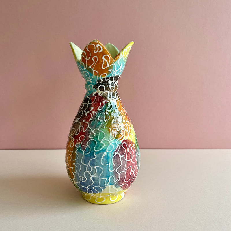 Mid-Century speckled Ceramic Vase from Italy
