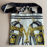 Studded Latch Monogram Silk Scarf – Keeks Designer Handbags