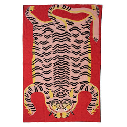 Tibetan Tiger Carpet ~ Red & Pink