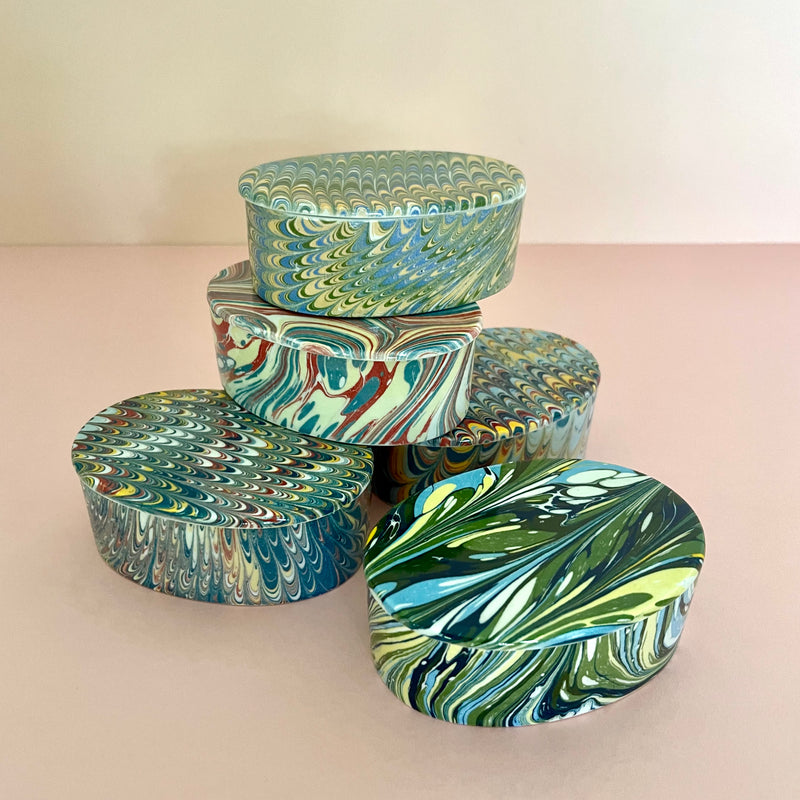 Hand marbled Jewellery Box ~ Various designs